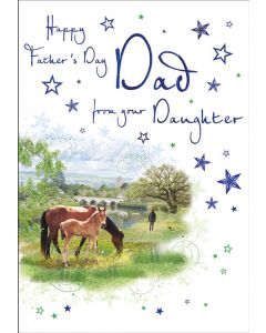 Happy Father's Day Dad From Your Daughter Card. 23x15cm