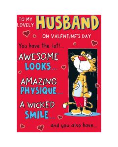 Husband Valentine's Day Card. 23x15cm (9x6 Inches)