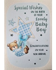 Special Wishes On The Birth Of Your Lovely Baby Boy Card