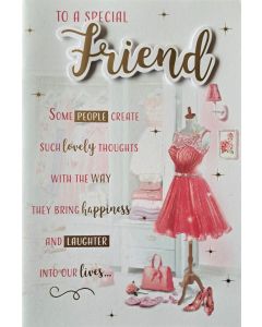 To A Special Friend. Medium Birthday Card 23x15cm (9 x 6 Inches) Birthday Card. 8 Page Insert