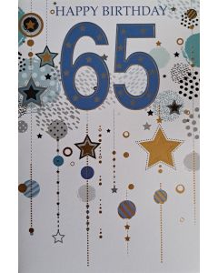 Men's Happy 65th Birthday Card. 19.5x13.5cm