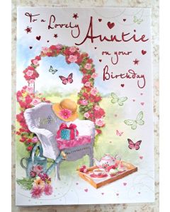 To A Lovely Auntie On Your Birthday Card. 23x15cm