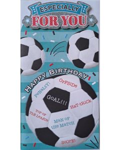 Especially For You Happy Birthday Football Theme Card For Male. 23x12cm