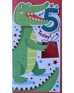 5 Today Birthday Card For Boys 5th Birthday. 23x12cm