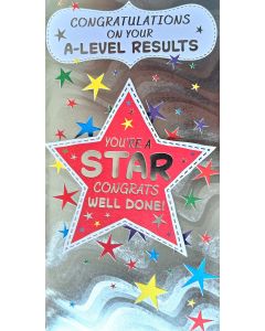 Congratulations On Your A-Level Results Card, 23x12cm