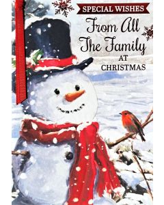 Special Wishes From All The Family At Christmas Card. 19x13cm