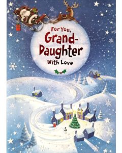 For You, Grand-Daughter With Love. Christmas Card. Larger Card. 25x17cm