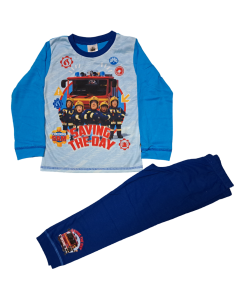 Boys Fireman Sam "Saving The Day" Pyjamas. Ages 18 Months To 5 Years