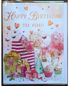 Female Happy Birthday To You Card. 19x13cm (8x6 Inches)