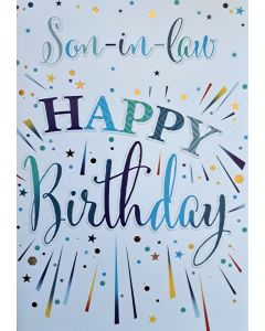 Son-in-Law Happy Birthday Card. 19x13cm (8x6 Inches)
