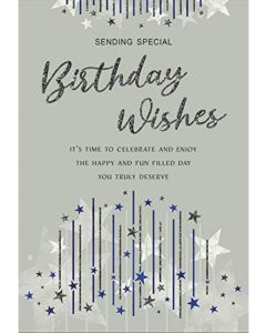 Sending Special Birthday Wishes Card For Male. 23x15cm (9x6 Inches)