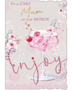 For A Lovely Mum Birthday Card. 19x13cm (8x6 Inches)