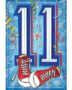 11th Birthday Card. Eleven Card for Boy. Size 19x13cm (8x6 Inches)
