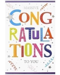 Congratulations To You Card. 19x13cm (8x6 Inches)