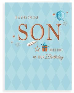 To A Very Special Son On Your Birthday Card. 19x13cm (8x6 Inches)