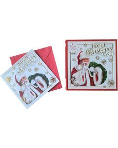 Prelude Box Of 10 Santa Merry Christmas 6x6 Inch Cards