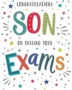 Dazzles Congratulations Son On Passing Your Exam Card. 19x13 (8x6 Inches)