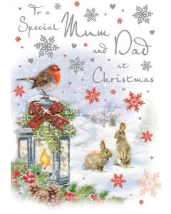 To A Special Mum and Dad At Christmas Card. 23x15 (9x6 Inches)