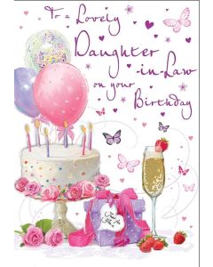 To A Lovely Daughter-In-Law On Your Birthday. 9x6 Inches (23x15cm)