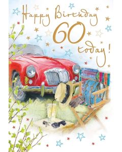 Happy Birthday 60 Today! Card For Male. 23x15cm