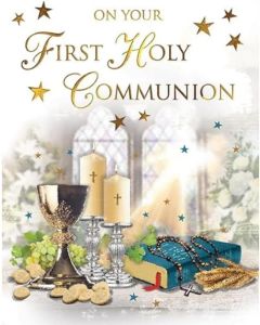 On Your First Holy Communion Card. 8x6 Inches (19x13cm)