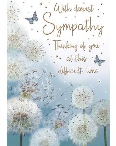 With Deepest Sympathy Card. 23x15 cm (9x6 Inches)