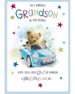 Birthday Card For Grandson. Medium Card 15x25cm (6x9inches)