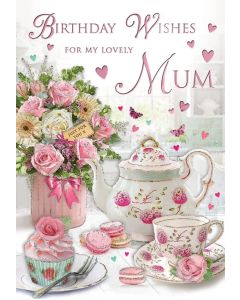 Birthday Wishes For A Lovely Mum. 23x15cm (9x6 Inches)