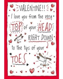Valentine's Humour Card. 23x15cm (9x6 Inches)