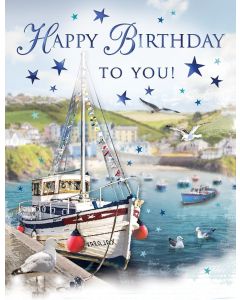 Male Happy Birthday To You Card. 19x13cm (8x6 Inches)