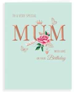 Birthday Card For Mum. 9x6 Inches (23x15cm)