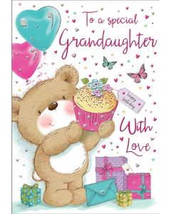 To A Special Granddaughter With Love Birthday Card. 23x15cm (9x6 Inches)