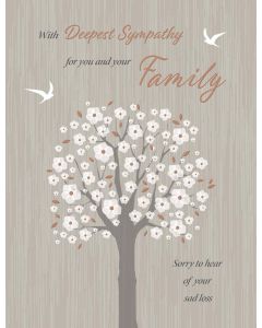 With Deepest Sympathy To You And Your Family Card 19x13cm(8x6 inches)