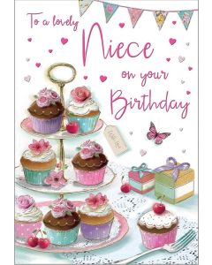 To A Lovely Niece Birthday Card 23x15cm (9x6 Inches)