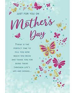 Just For You On Mother's Day Card. 23x15cm (9x6 Inches)