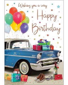 Male Wishing You A Very Happy Birthday. Medium Card 15x25cm (6x9inches)