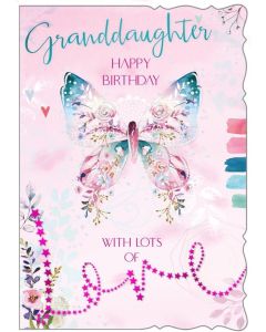 Happy Birthday Granddaughter with Lots of Love Card. 19x13cm (8x6 Inches)