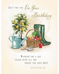 Happy Birthday Gardening Card. 19x13cm (8x6 Inches)