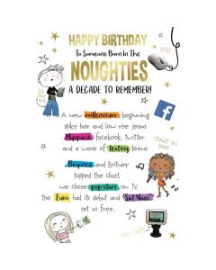 Happy Birthday To Someone Born In The Noughties Card. !9x13cm