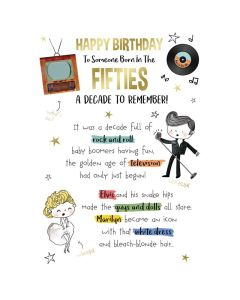 Happy Birthday To Someone Born In The Fifties Card