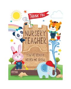 Thank You Nursery Teacher Card. You've Really Helped Me Grow. 19x13cm (8x6 Inches)