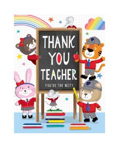 Thank  You Teacher Card. You're The Best 19x13cm (8x6 Inches)