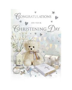 Congratulations On Your Christening Day Card. 23x15cm (9x6 Inches)