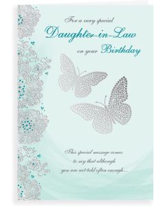 For A Very Special Daughter-In-Law Birthday Card. 9x6 Inches (23x15cm(