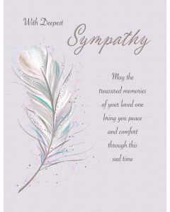 With Deepest Sympathy Card. 19x13cm (8x6 Inches)