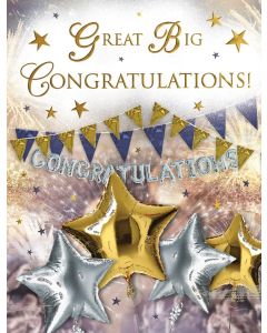 Great Big Congratulations card. 8x6 Inches (19x13cm)