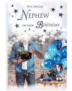 Nephew On Your Birthday Card. 23x15cm (9x6 Inches)