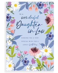 To A Wonderful Daughter-in-Law Happy Birthday. Medium Card 15x25cm (6x9inches)
