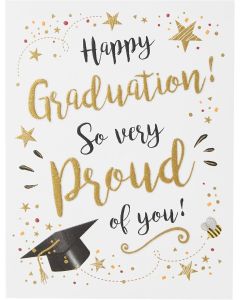 Happy Graduation So Very Proud Of You Card. 19x13cm (8x6 Inches)