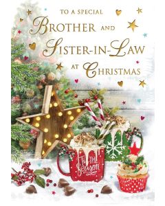 To A Special Brother and Sister-in-Law At Christmas Card. 23x15cm  (9x6 Inches)